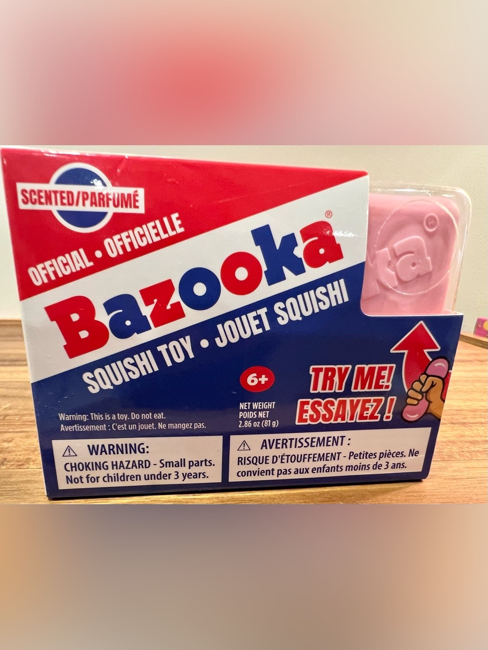 🔥Viral Nostalgic Scented Bazooka Pink Squishy Toy in Candy Packaging 🩷